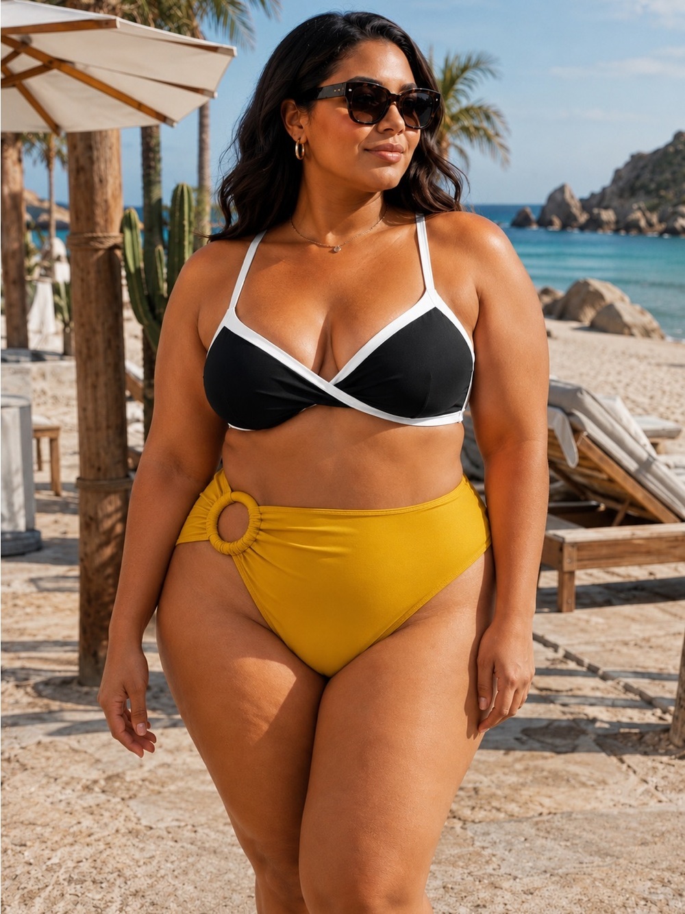 NWT | Gabifresh x Swimsuits For All | High-Waisted Bikini Bottoms Yellow Size 20